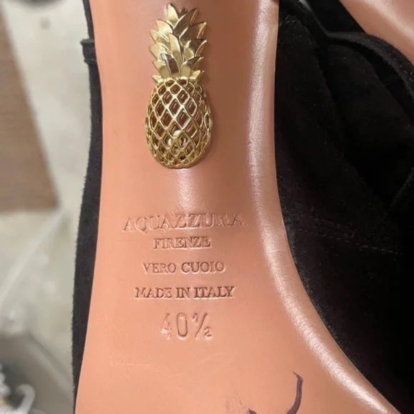 Aquazzura Black Suede Cut Out "Sexy Thing" Heels - Picture 13 of 13